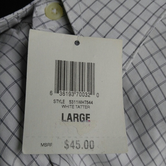 Alfani Grid Check Off White Button Down Sh… - Picture 6 of 9